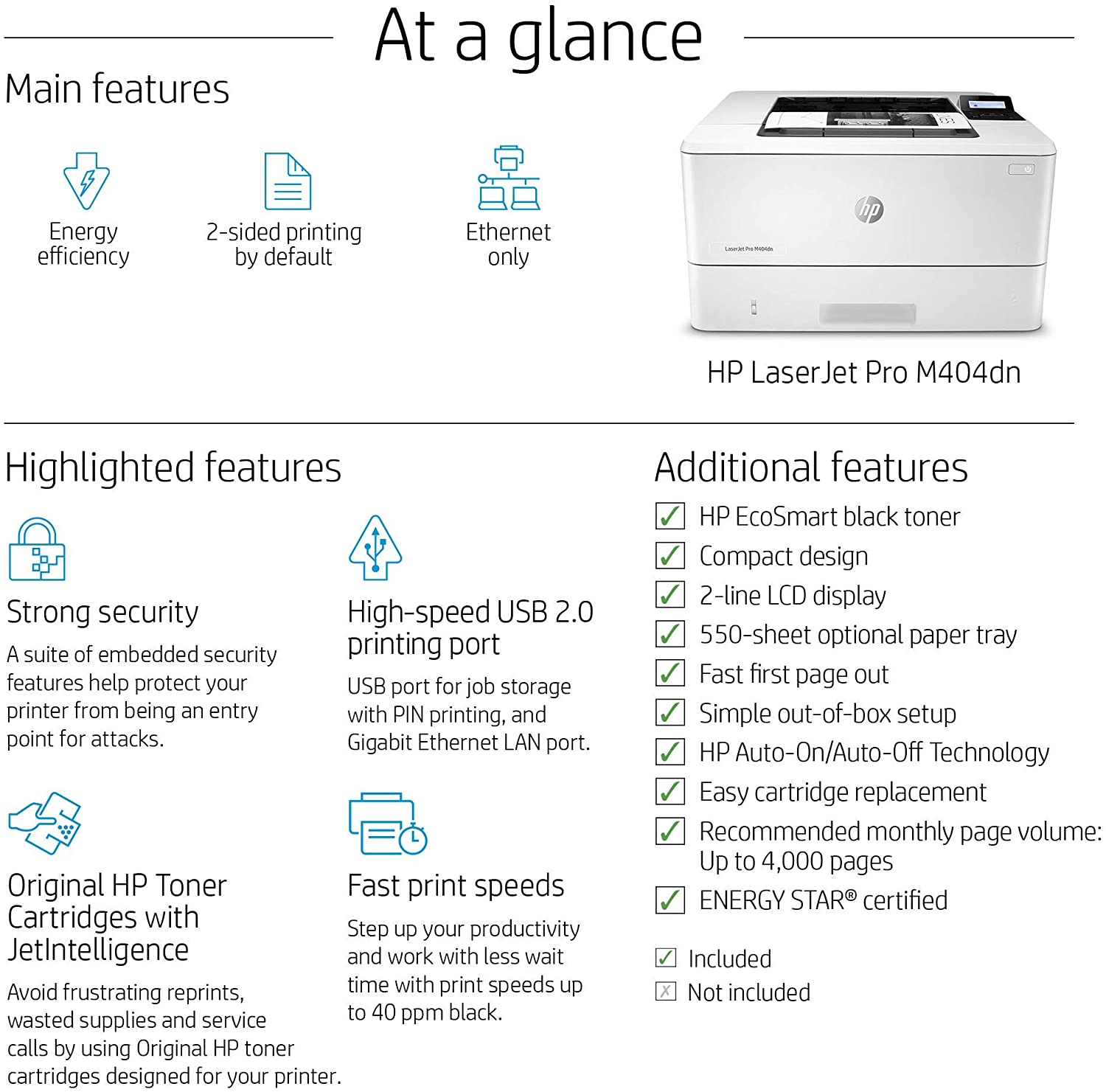 IMPRIMANTE HP LaserJet Pro M404dn monochrome recto-verso automatique IMPRIMANTE HP LaserJet Pro M404dn monochrome recto-verso automatique